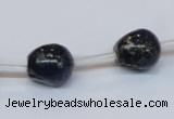 CPY789 Top drilled 12mm carved skull pyrite gemstone beads