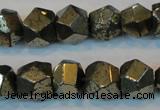 CPY80 15.5 inches 12mm faceted nuggets pyrite gemstone beads