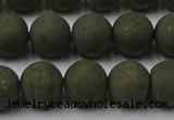 CPY815 15.5 inches 8mm round matte pyrite beads wholesale