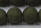 CPY821 15.5 inches 20mm round matte pyrite beads wholesale