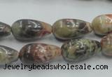 CRA06 15.5 inches 10*20mm teardrop natural rainforest agate beads