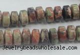 CRA07 15.5 inches 6*10mm rondelle natural rainforest agate beads