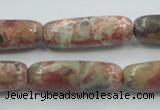 CRA09 15.5 inches 10*30mm cylinder natural rainforest agate beads