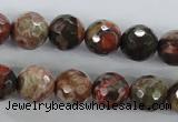 CRA103 15.5 inches 12mm faceted round rainforest agate gemstone beads