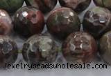 CRA106 15.5 inches 18mm faceted round rainforest agate beads