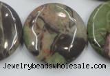 CRA14 15.5 inches 30mm flat round natural rainforest agate beads