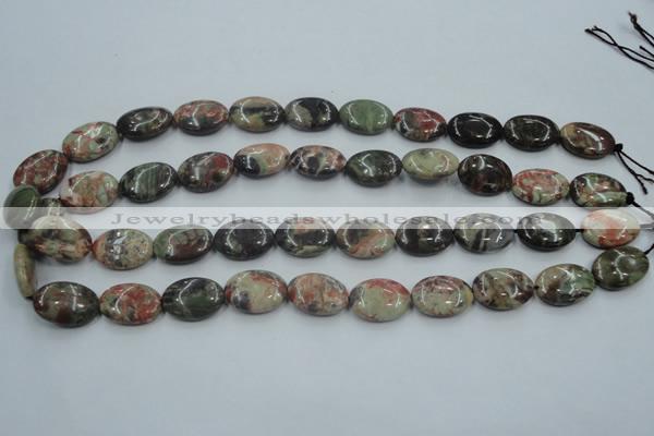 CRA15 15.5 inches 13*18mm oval natural rainforest agate beads