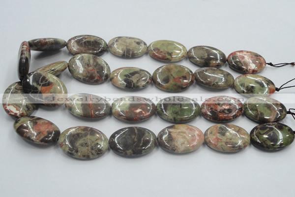 CRA17 15.5 inches 22*30mm oval natural rainforest agate beads