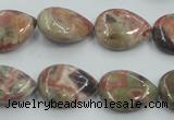 CRA18 15.5 inches 13*18mm flat teardrop natural rainforest agate beads