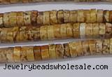 CRB1015 15.5 inches 2*4mm heishi picture jasper beads wholesale