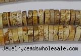 CRB1017 15.5 inches 2*6mm heishi picture jasper beads wholesale