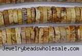 CRB1018 15.5 inches 2*7mm heishi picture jasper beads wholesale