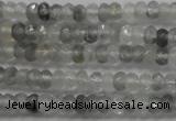 CRB105 15.5 inches 2.5*4mm faceted rondelle cloudy quartz beads