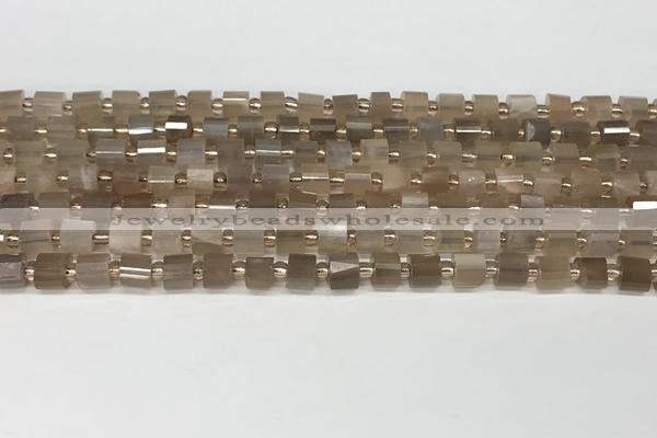 CRB1054 15.5 inches 4*6mm - 5*6mm faceted tyre moonstone beads