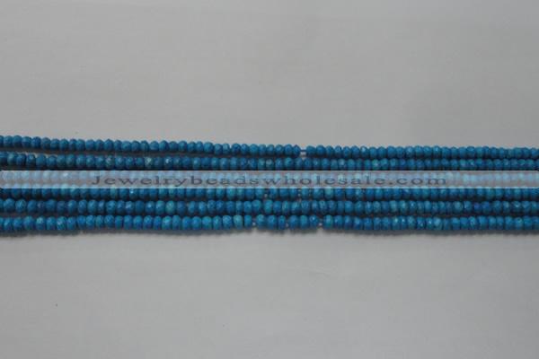 CRB107 15.5 inches 2.5*4mm faceted rondelle dyed turquoise beads