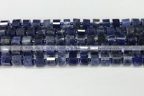 CRB1074 15.5 inches 7*9mm - 8*10mm faceted tyre sodalite beads