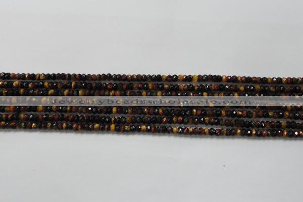 CRB108 15.5 inches 2.5*4mm faceted rondelle red & yellow tiger eye beads