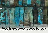 CRB1083 15.5 inches 5*20mm - 6*22mm faceted heishi ocean agate beads