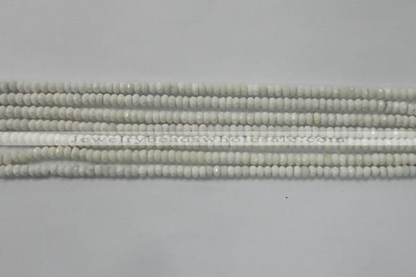 CRB109 15.5 inches 2.5*4mm faceted rondelle white agate beads