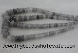 CRB1104 15.5 inches 5*8mm - 9*18mm rondelle cloudy quartz beads