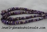 CRB1122 15.5 inches 5*8mm - 9*18mm faceted rondelle dogtooth amethyst beads