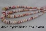 CRB1126 15.5 inches 5*8mm - 9*18mm faceted rondelle pink opal beads