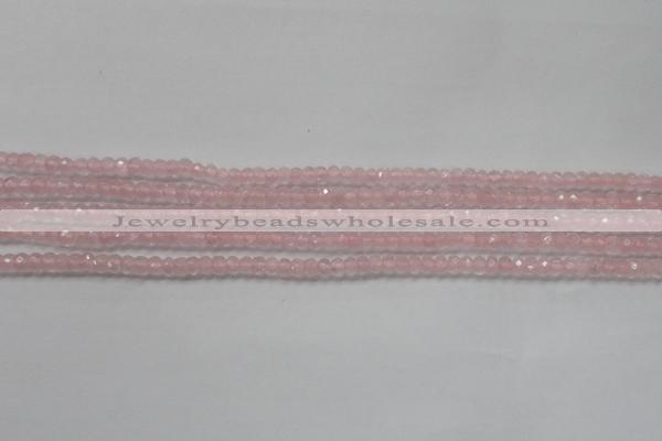 CRB119 15.5 inches 3*5mm faceted rondelle rose quartz beads