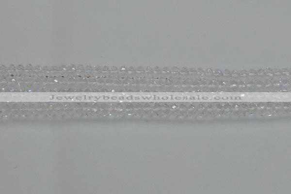 CRB1210 15.5 inches 4*6mm faceted rondelle white crystal beads