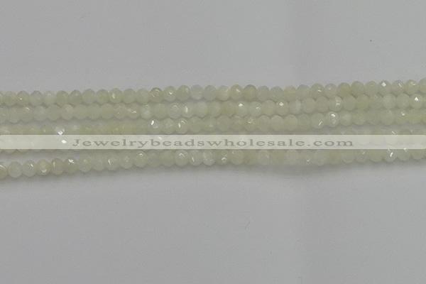 CRB1211 15.5 inches 4*6mm faceted rondelle white moonstone beads