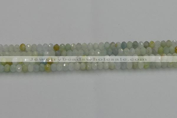 CRB1212 15.5 inches 4*6mm faceted rondelle aquamarine beads