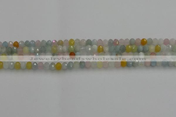 CRB1213 15.5 inches 4*6mm faceted rondelle morganite beads