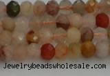 CRB1214 15.5 inches 4*6mm faceted rondelle mixed rutilated quartz beads