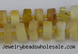 CRB1238 15.5 inches 5*8mm tyre matte yellow opal gemstone beads