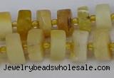 CRB1239 15.5 inches 6*10mm tyre matte yellow opal gemstone beads