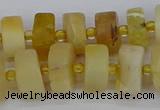 CRB1240 15.5 inches 6*12mm tyre matte yellow opal gemstone beads