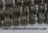 CRB1260 15.5 inches 6*10mm tyre matte pyrite gemstone beads