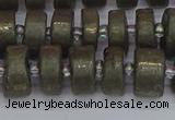 CRB1261 15.5 inches 6*12mm tyre matte pyrite gemstone beads