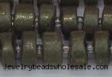 CRB1262 15.5 inches 7*14mm tyre matte pyrite gemstone beads