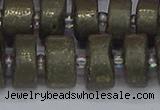 CRB1263 15.5 inches 8*16mm tyre matte pyrite gemstone beads