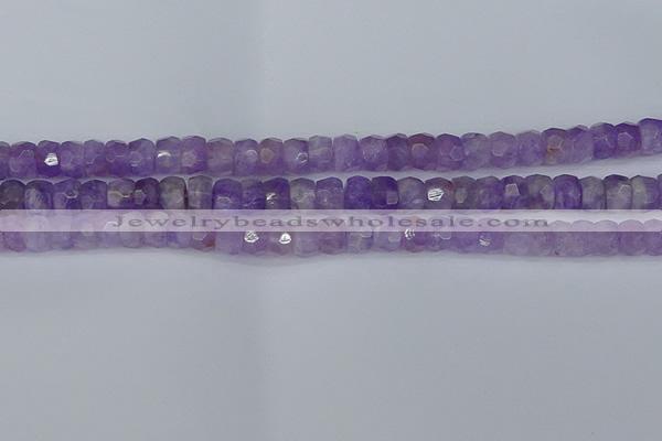 CRB1271 15.5 inches 5*8mm faceted rondelle lavender amethyst beads