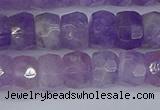 CRB1272 15.5 inches 6*10mm faceted rondelle lavender amethyst beads