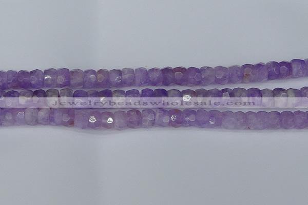 CRB1272 15.5 inches 6*10mm faceted rondelle lavender amethyst beads