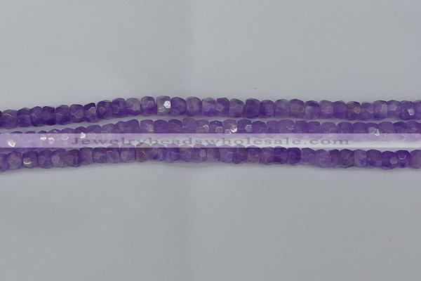 CRB1274 15.5 inches 4*6mm faceted rondelle lavender amethyst beads