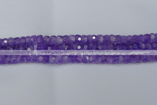 CRB1276 15.5 inches 6*10mm faceted rondelle lavender amethyst beads