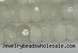 CRB1280 15.5 inches 6*10mm faceted rondelle white moonstone beads