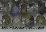 CRB1296 15.5 inches 6*10mm faceted rondelle labradorite beads