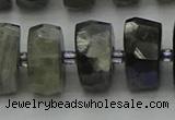 CRB1305 15.5 inches 8*18mm faceted rondelle labradorite beads