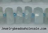 CRB1314 15.5 inches 7*14mm faceted rondelle aquamarine beads