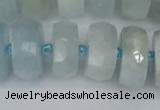 CRB1315 15.5 inches 8*16mm faceted rondelle aquamarine beads