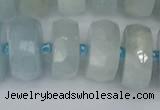 CRB1316 15.5 inches 8*18mm faceted rondelle aquamarine beads